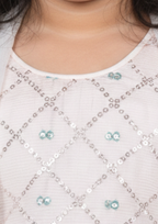 Girls' Elegant Pastel Pink Embroidered 3-Piece Gharara Set – Formal Chiffon & Cotton Blend