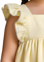 Sunny Day Ruffled Co-ord Set | Pale Yellow Textured Two-Piece