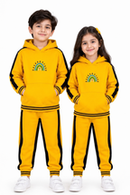 Kids Yellow Fleece Hooded Tracksuit | Unisex Winter Wear