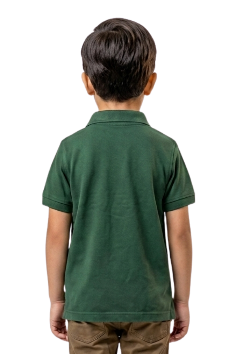 Kids Green Polo Shirt with Embroidery – Casual Summer Wear