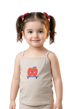 Kids Cute Apple Graphic Jersey Cotton Tank Top