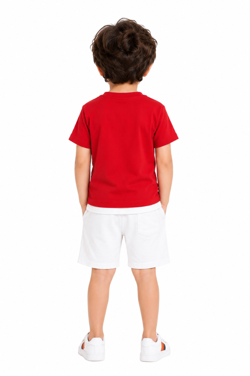 Kids Boys Cotton Jersey "Be Great" Summer Short Set