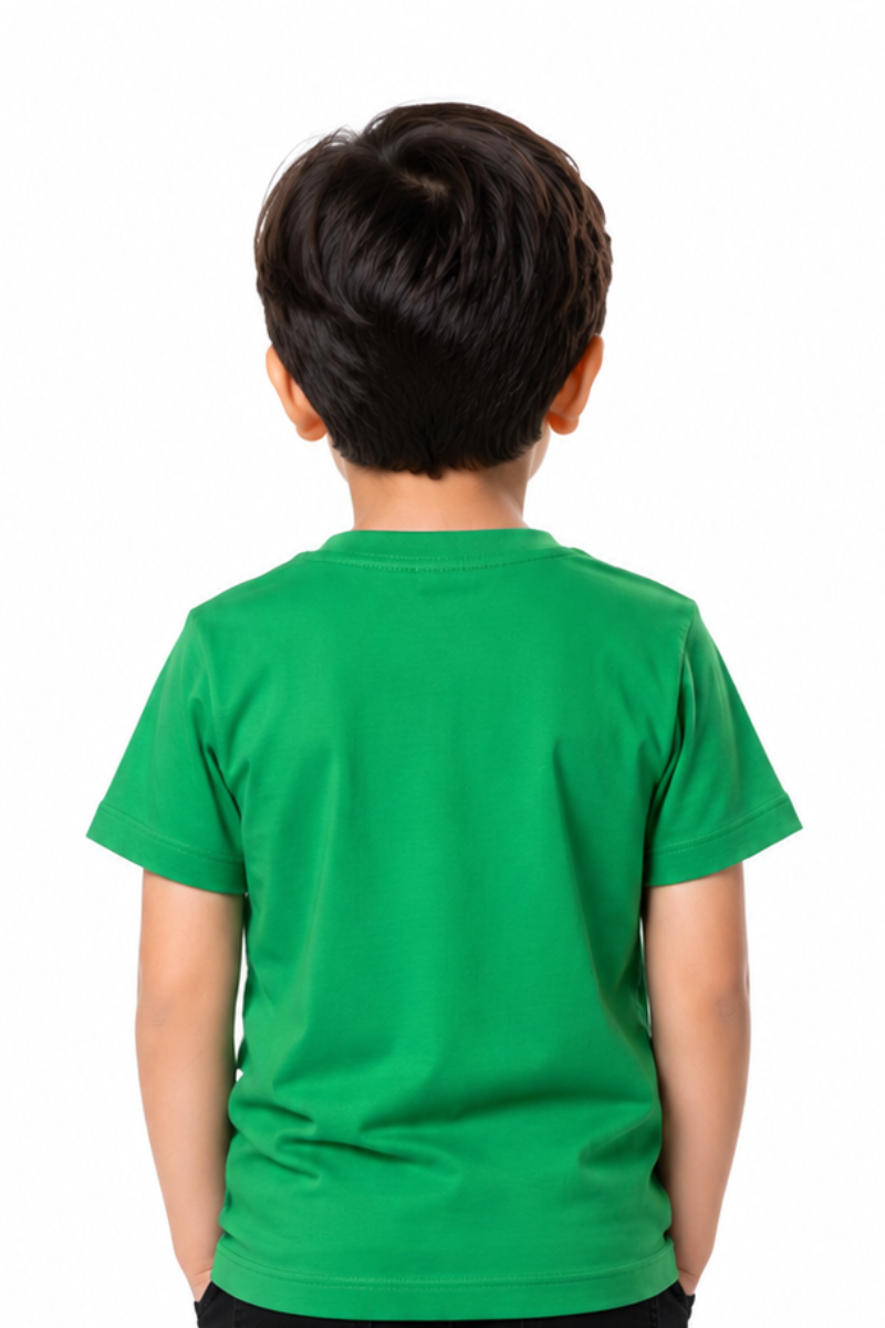 Kids Pakistan Independence Day 14th August Green Graphic Cotton T-Shirt
