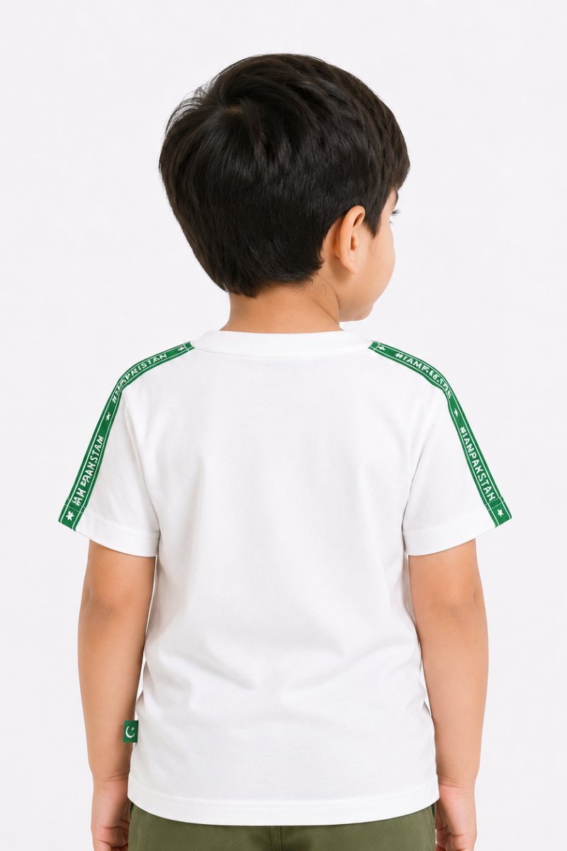 Kids Pakistan T-Shirt | Holographic Print with Shoulder Tape
