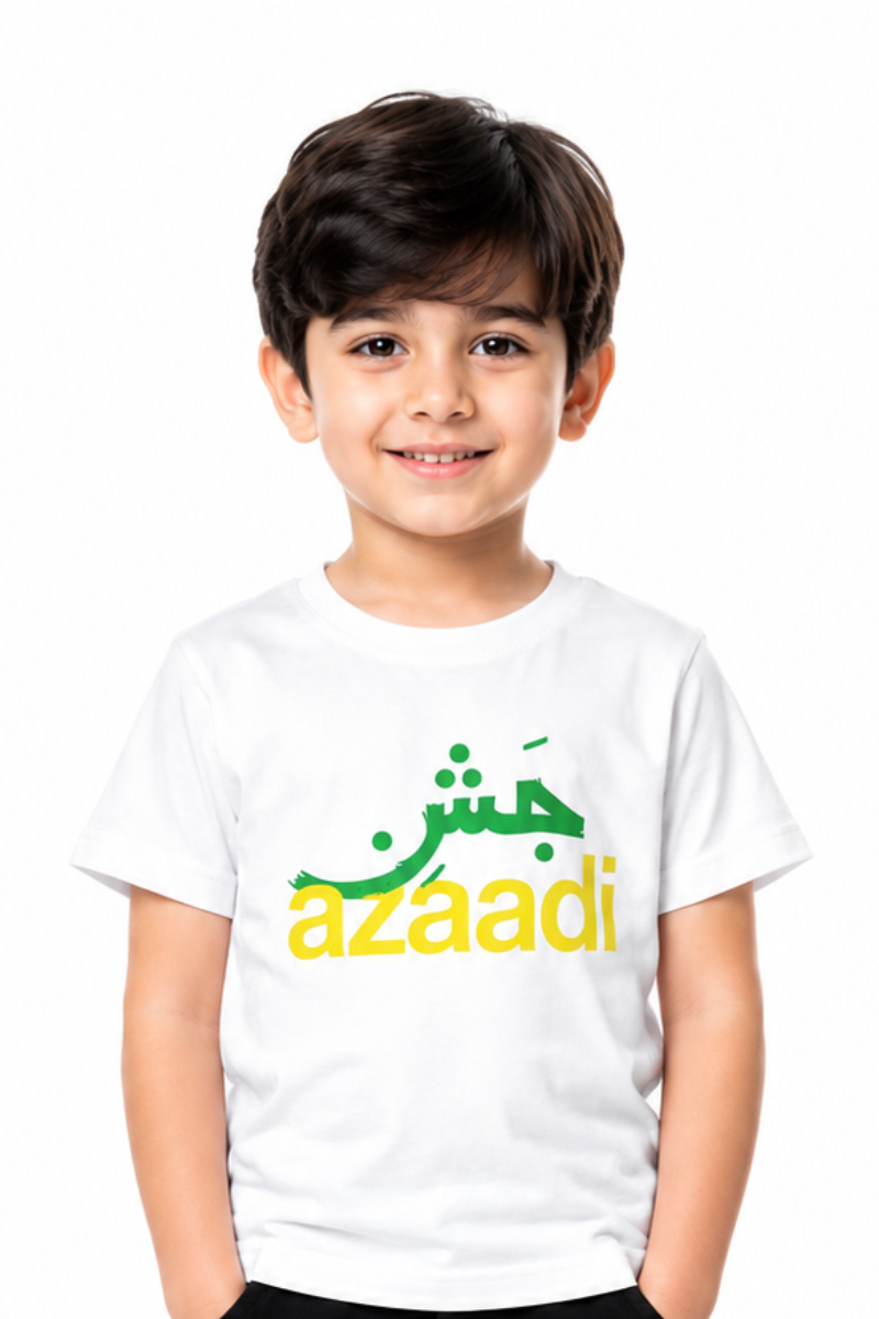 Kids Azaadi White Cotton Jersey Graphic T-Shirt