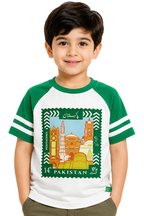 Pakistan Independence Day Kids T-Shirt - 14 August Stamp Graphic