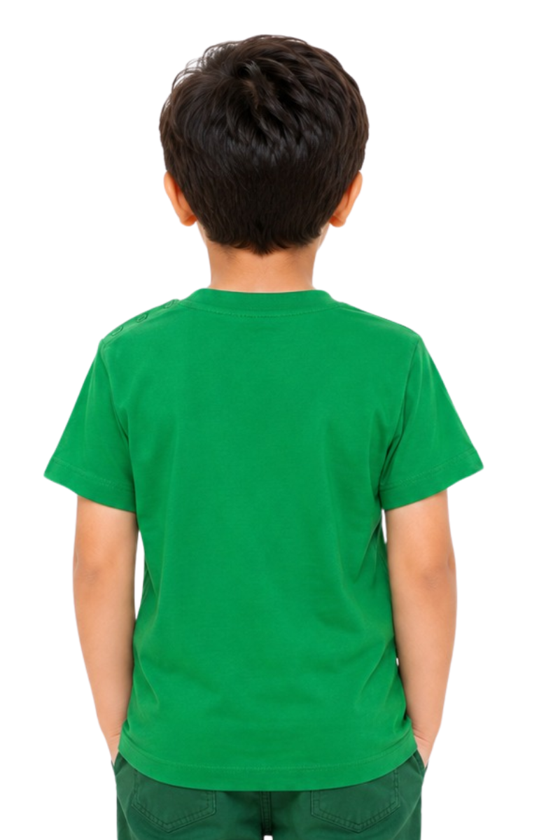 Pakistan Flag Sequin Kids T-Shirt - Green Cotton Jersey