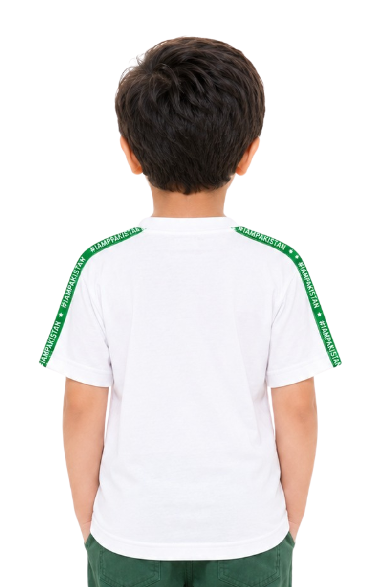 Hi Pakistan Kids T-Shirt - White Cotton Jersey | 14 August Independence Day Graphic Tee