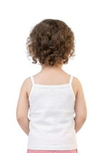 Girls White Jersey Cotton Camisole Top – Floral Heart Print