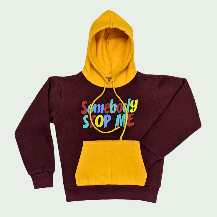 UNISEX HOODIE & PAINT 2pc set - MAROON/YELLOW