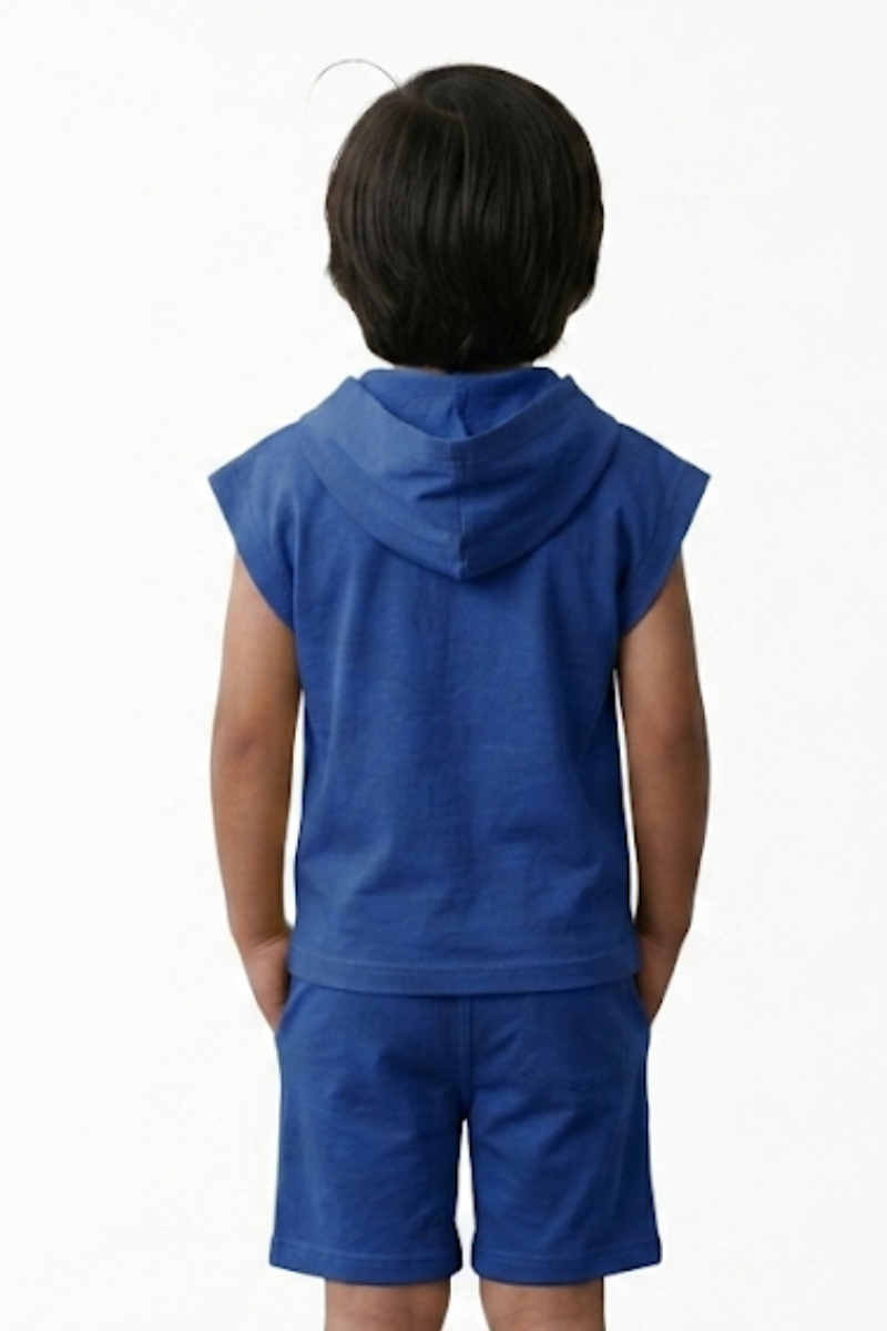 Boys' Royel Blue Hooded Short Set