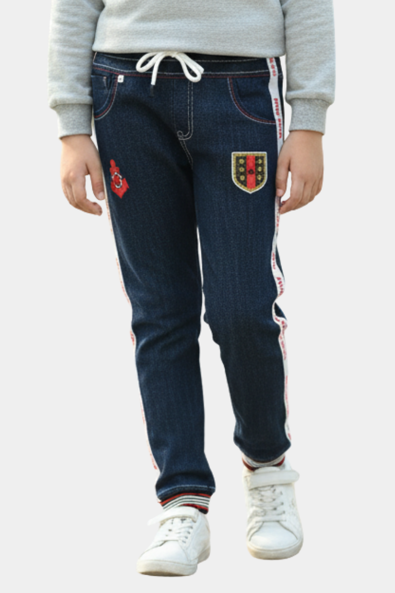 Varsity Denim Joggers for Kids