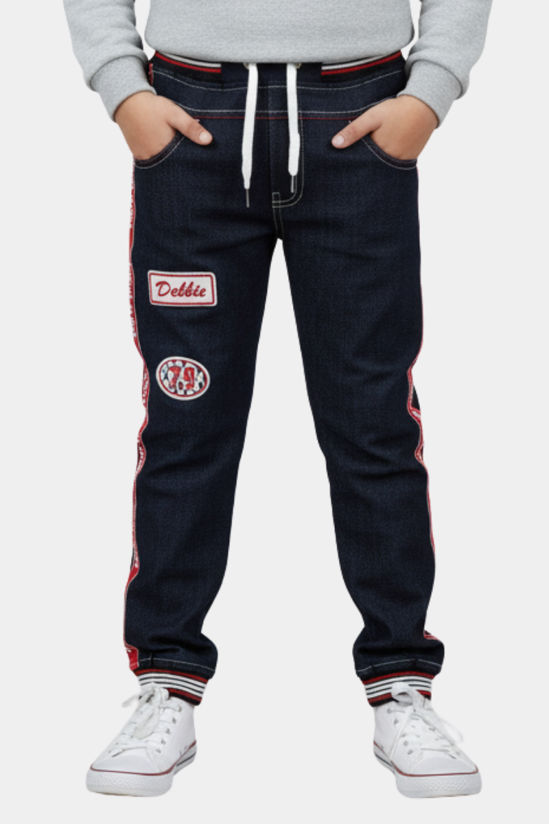 Debbie Street-Style Denim Joggers for Kids