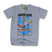 Skater Dude Dino Haider Grey  Printed Tee