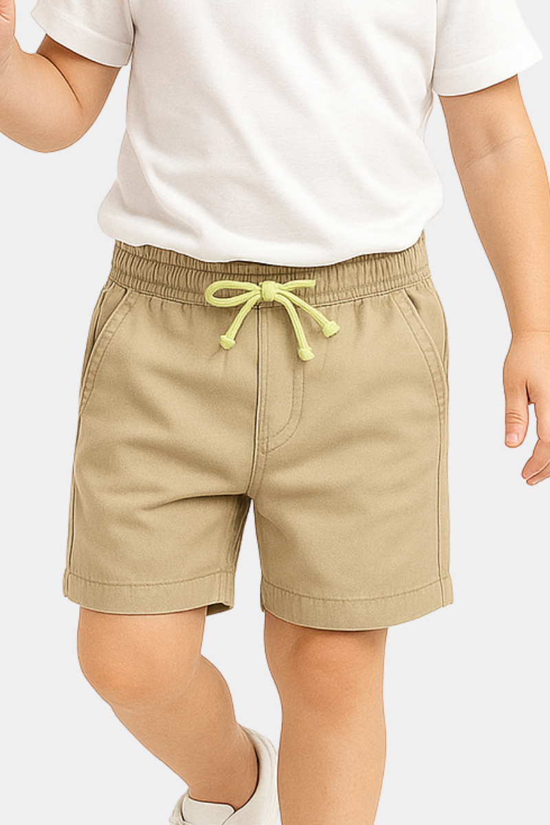 Boys' Casual Cargo Shorts – Khaki Comfort with Utility Style
