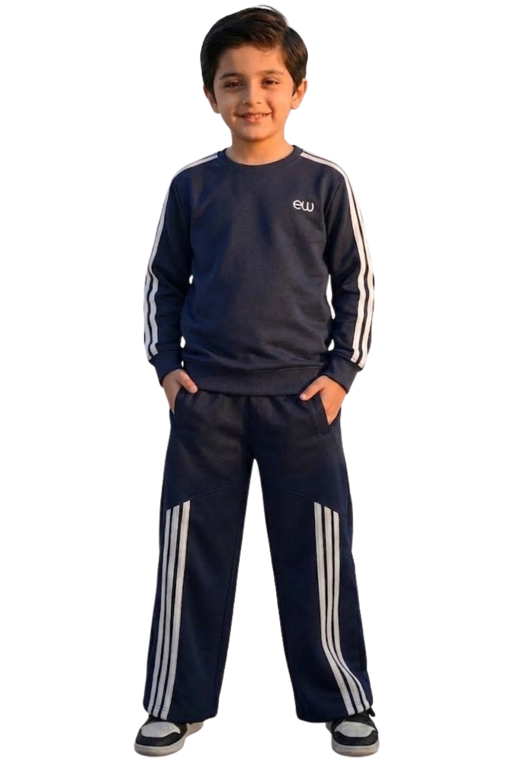 Cozy Navy Kids' Athletic Sweatshirt & Joggers Set