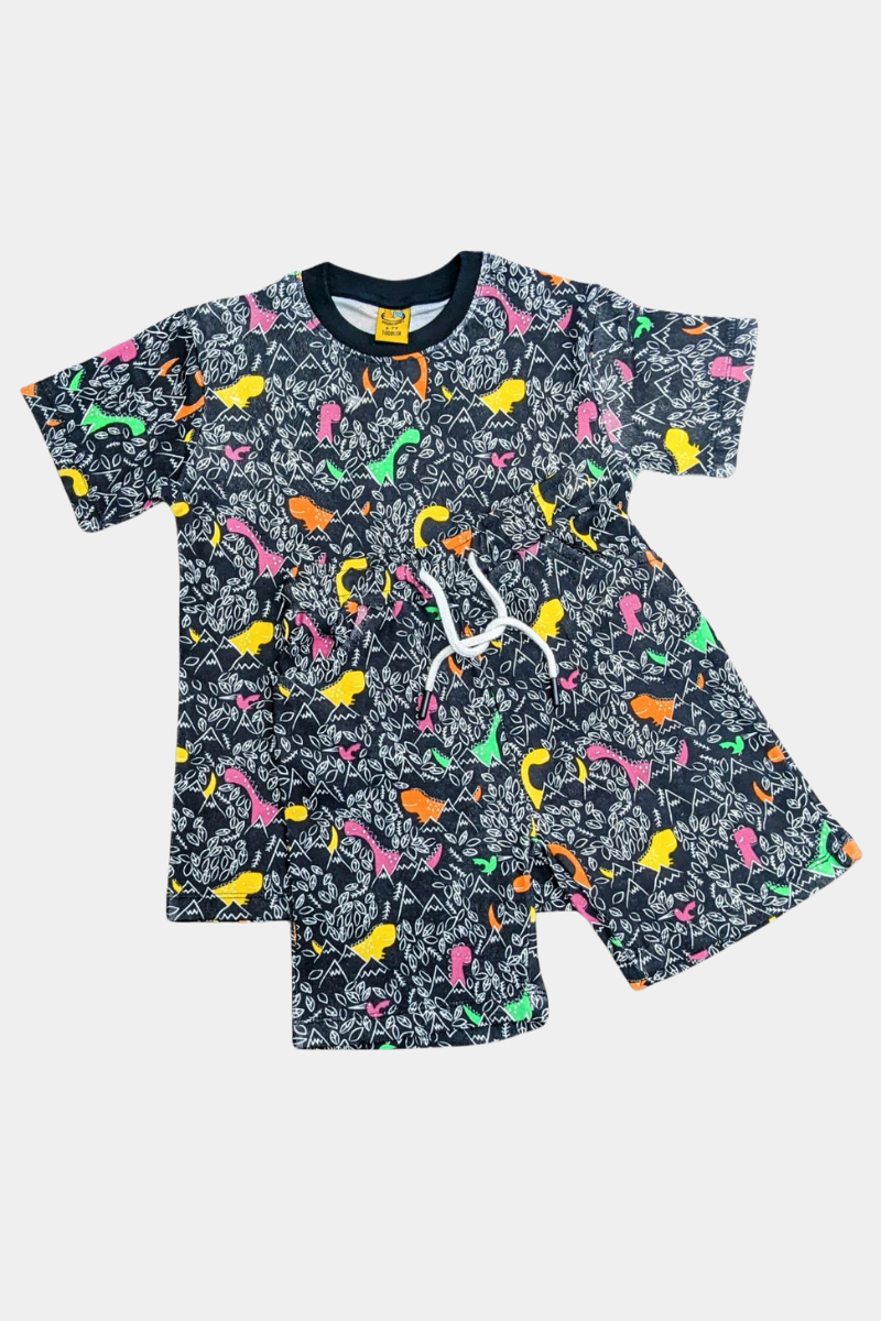 Black White all over printed suit for kids