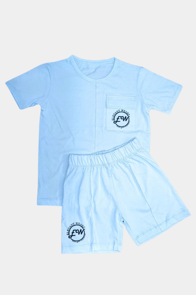 Unisex SLUB JERSEY 2PC SUIT PRINTED EW LOGO