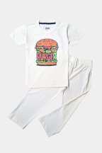 Boys PJ Jersey 2 Piece Suite Printed - Light Lemon