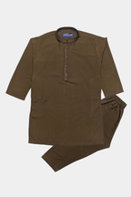 Boys' Traditional Brown Kurta Pajama Set – Elegant & Comfortable