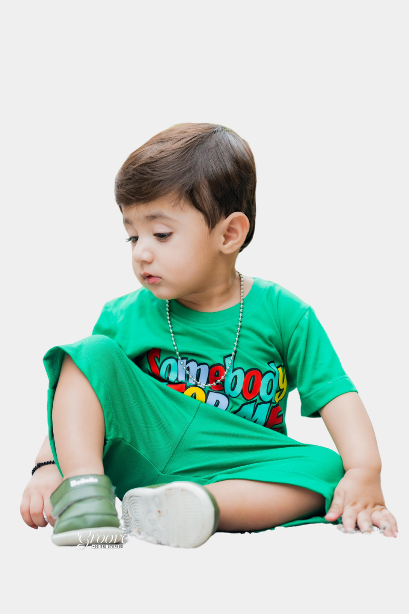 Somebody Stop Me Printed on Green Lycra Suit