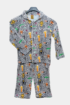 Unisex All Over Print Full Sleeves Night Suit For Kids