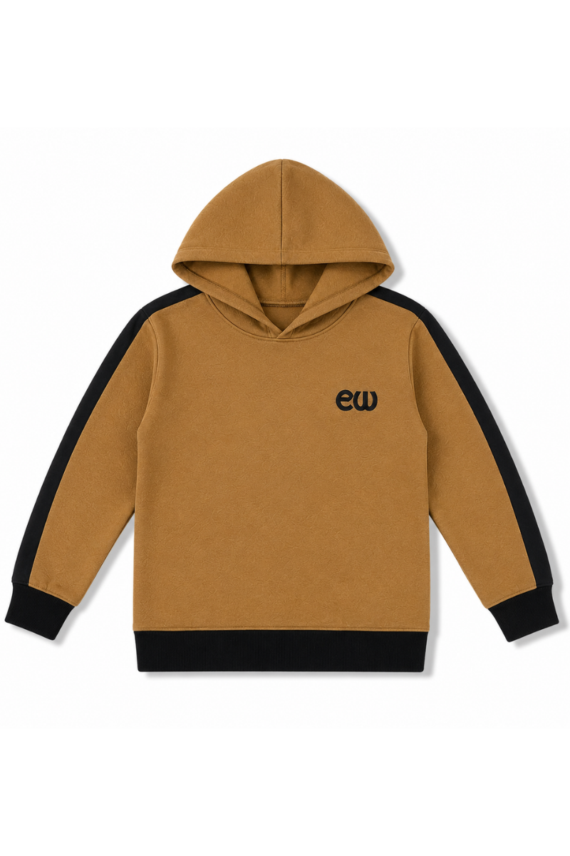 Kids Brown & Black Fleece Tracksuit Set | Stylish & Comfortable Winter Wear