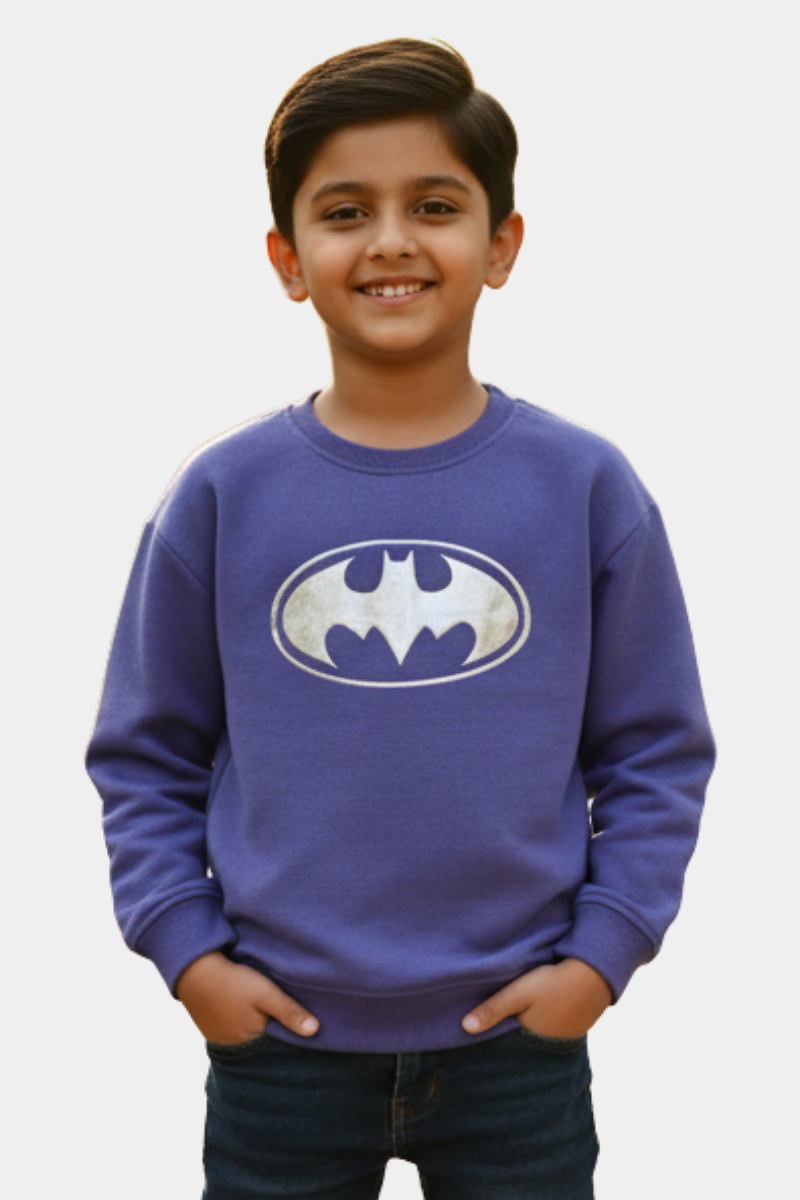 The Dark Knight Kids' Sweatshirt: Epic Purple Batman