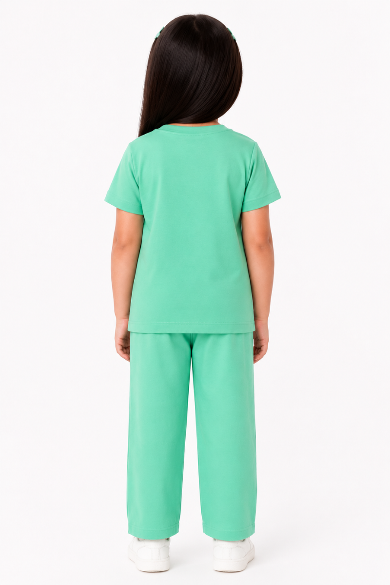 Girls Mint Green Co-Ord Set – Soft Cotton Summer Outfit