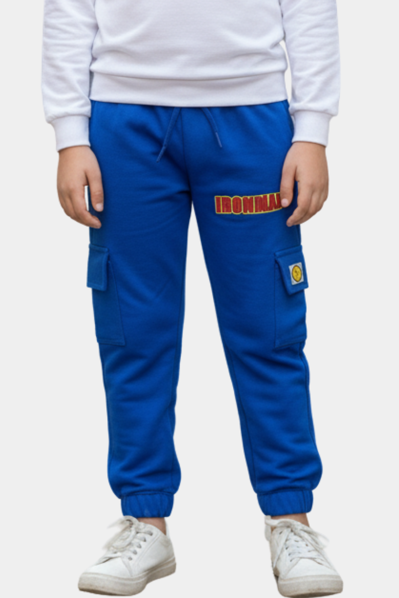 Kids' Royal Blue Iron Man Cargo Joggers