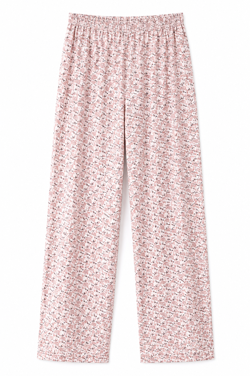 Elegant Pink Floral Night Suit for Women – Comfortable & Stylish Everyday Wear