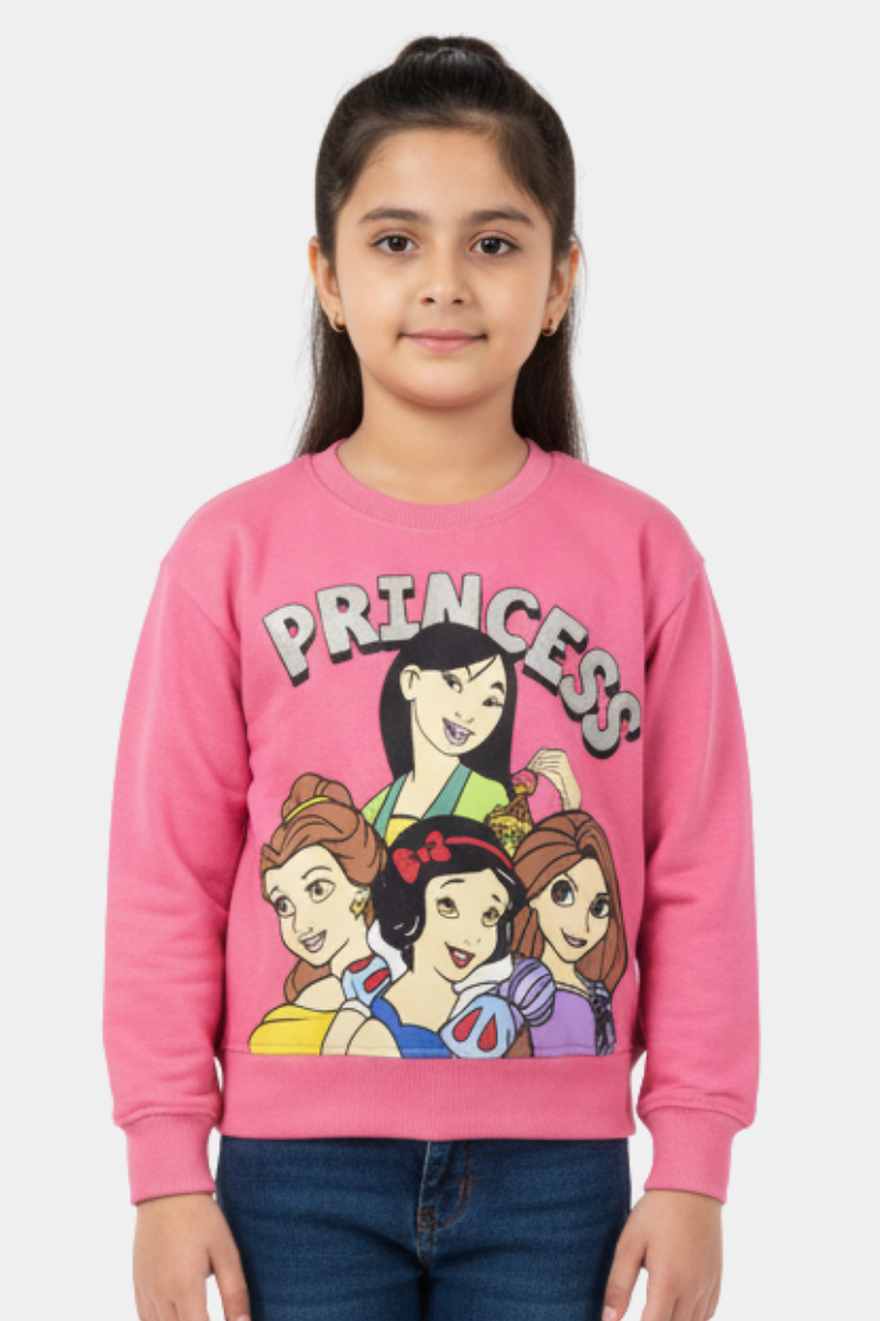 Girls' Disney Princess Pink Graphic Sweatshirt