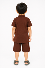 Boys Brown Short Set – Stylish Cotton T-Shirt & Shorts Set