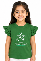 Girls Pakistan Independence Day Green T-Shirt – 14 August Printed Cotton Top