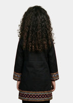 Girls' Sophisticated Black 2-Piece Embroidered Shalwar Kameez Set