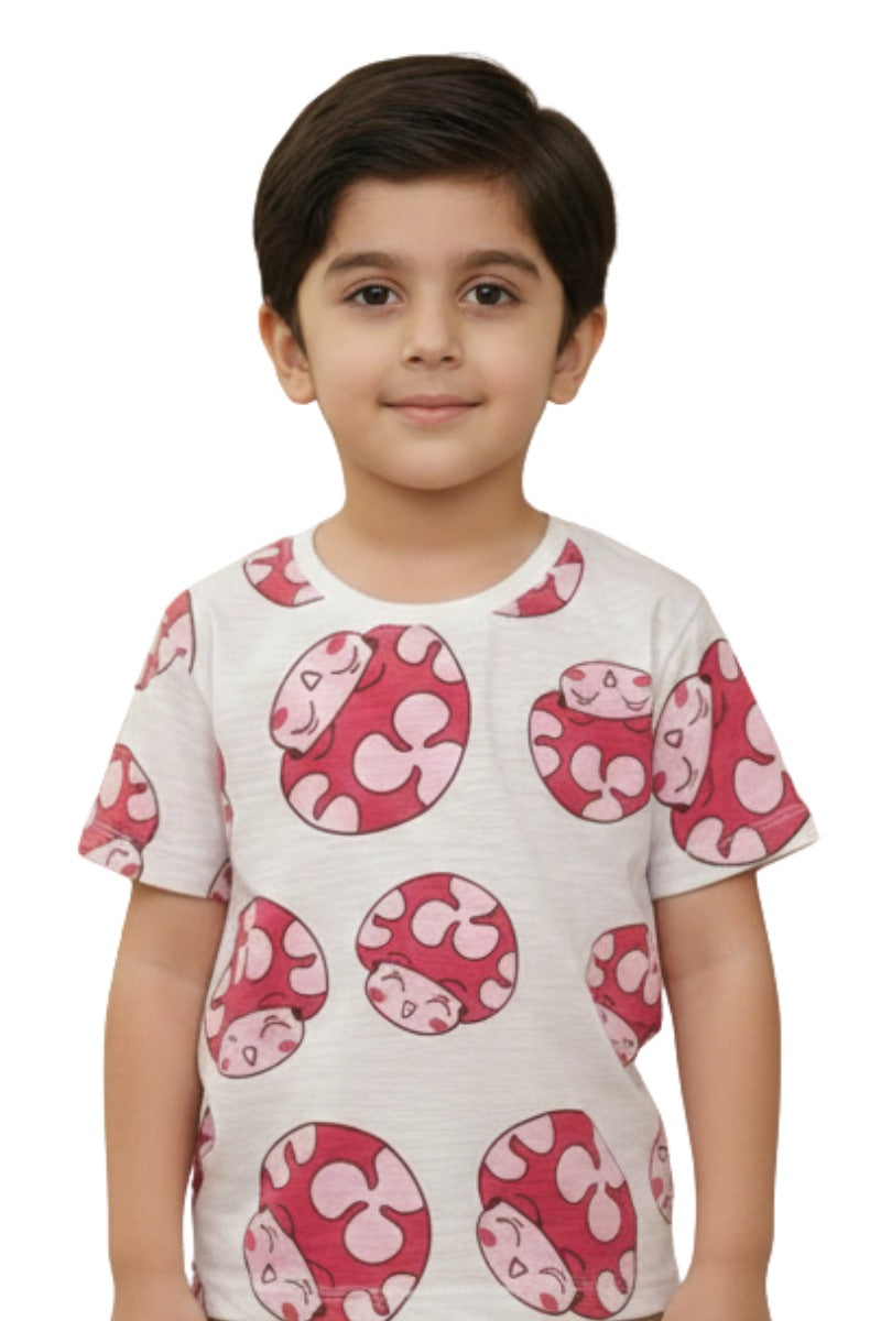 Playful Pink Frog Print T-Shirt for Toddlers – Soft Cotton Comfort