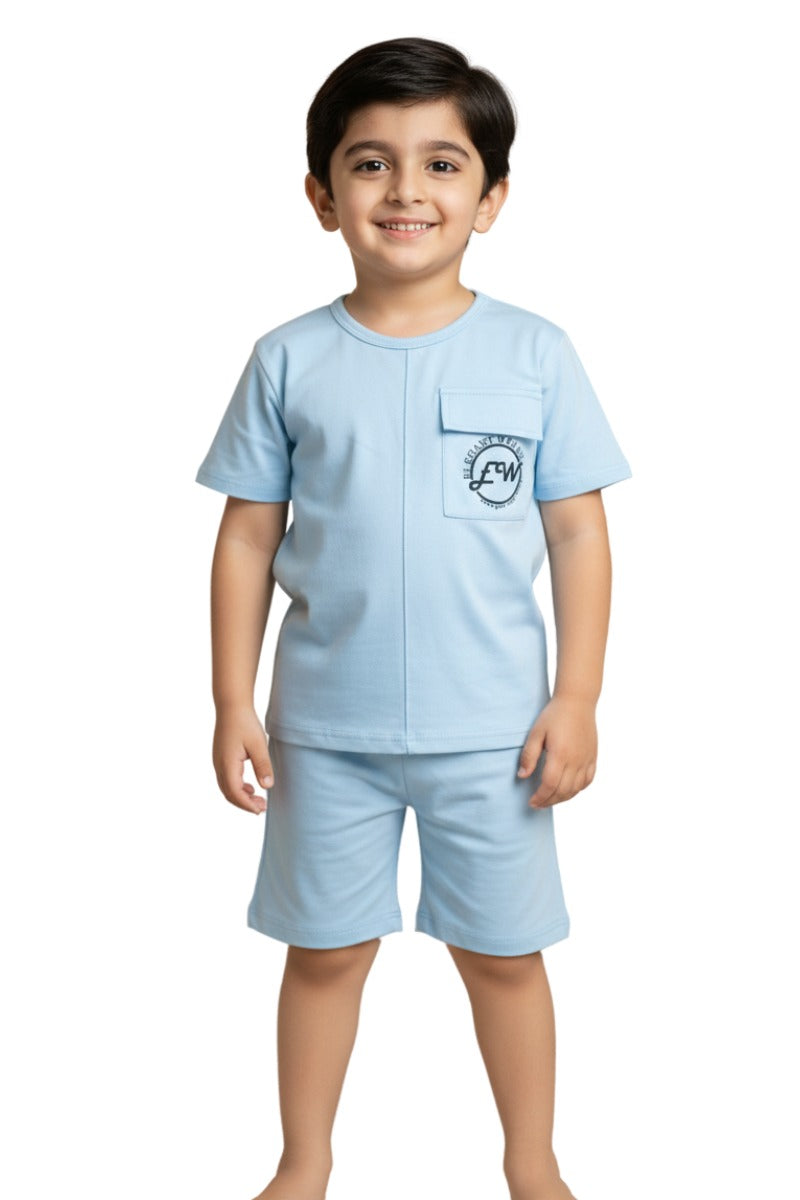 Unisex SLUB JERSEY 2PC SUIT PRINTED EW LOGO