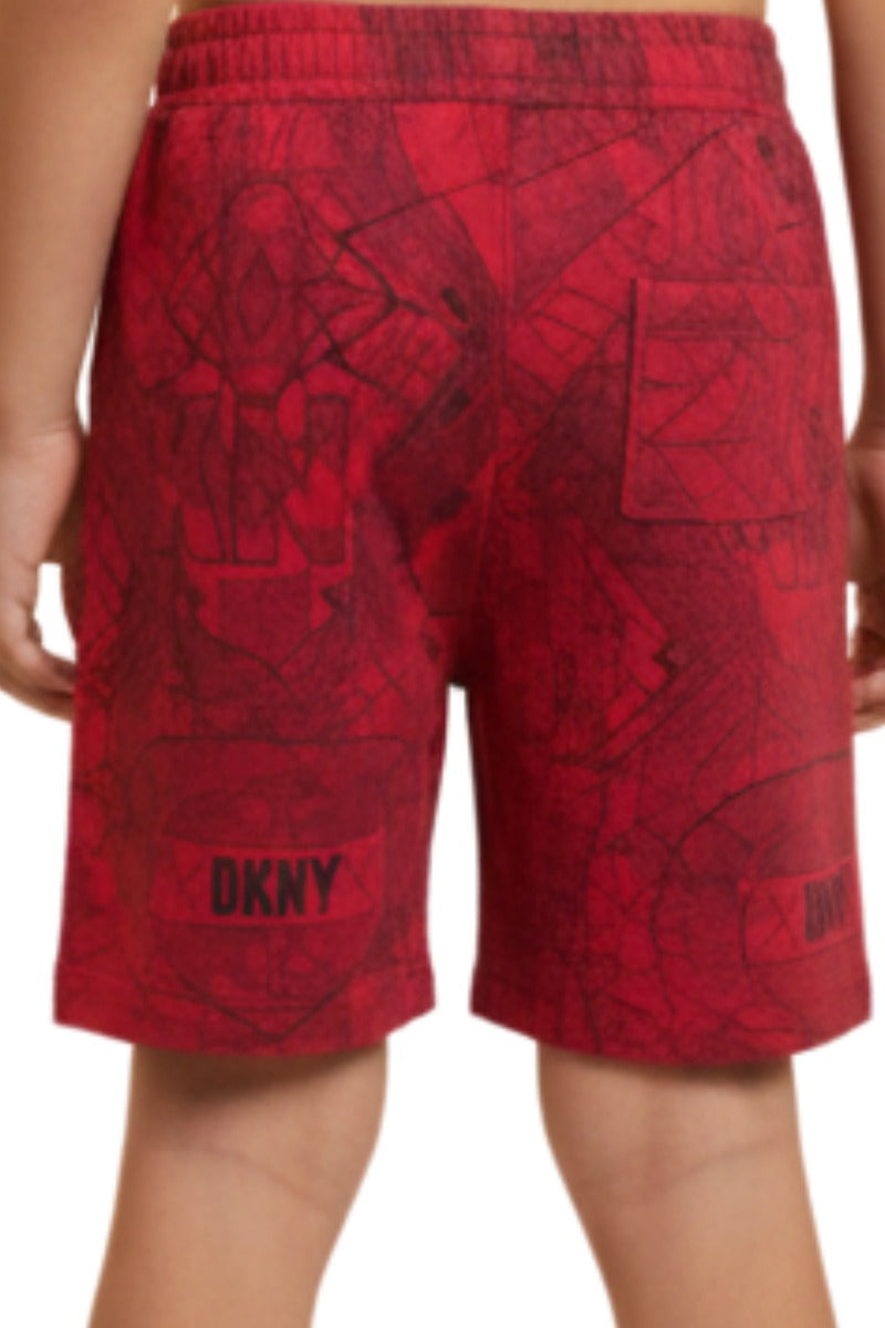 Red DKNY Graphic Print Kids’ Shorts – Stylish & Comfortable
