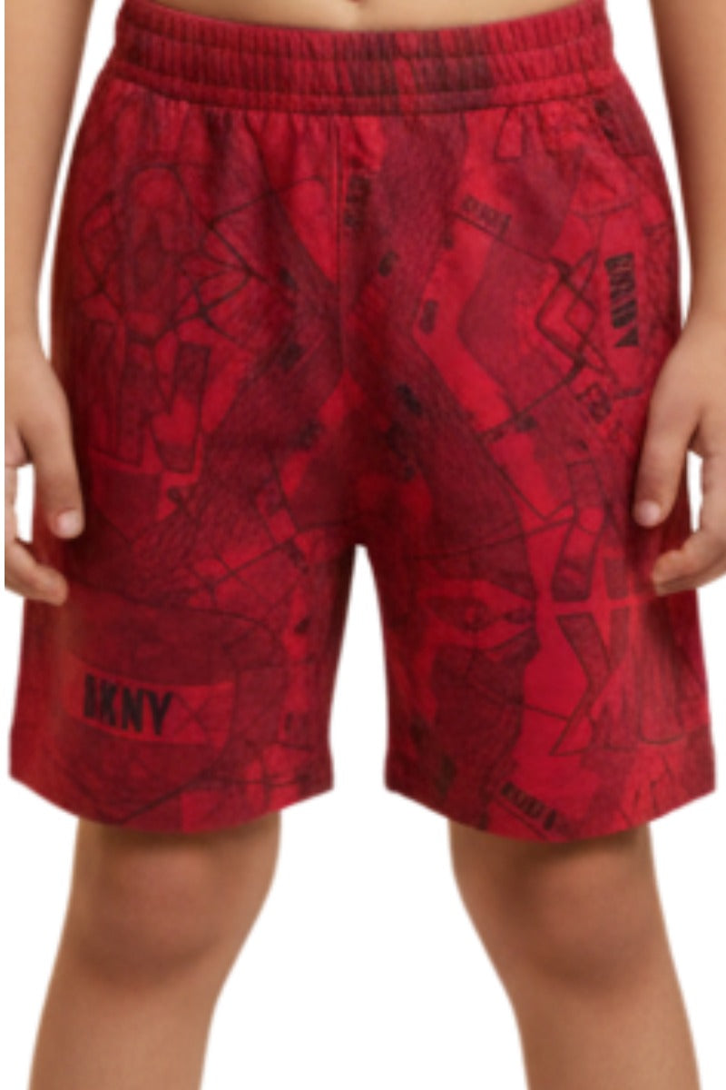 Red DKNY Graphic Print Kids’ Shorts – Stylish & Comfortable