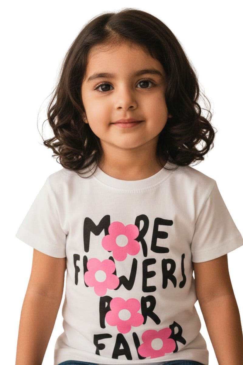 Girls "More Flowers for Favor" Graphic Tee