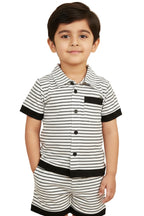 Baby Boys’ Striped Shirt & Shorts Set – Casual Summer Outfit