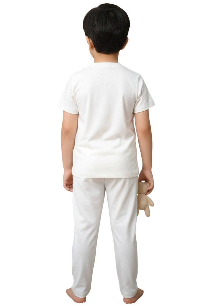 Boys PJ Jersey 2 Piece Suite Printed - Light Lemon