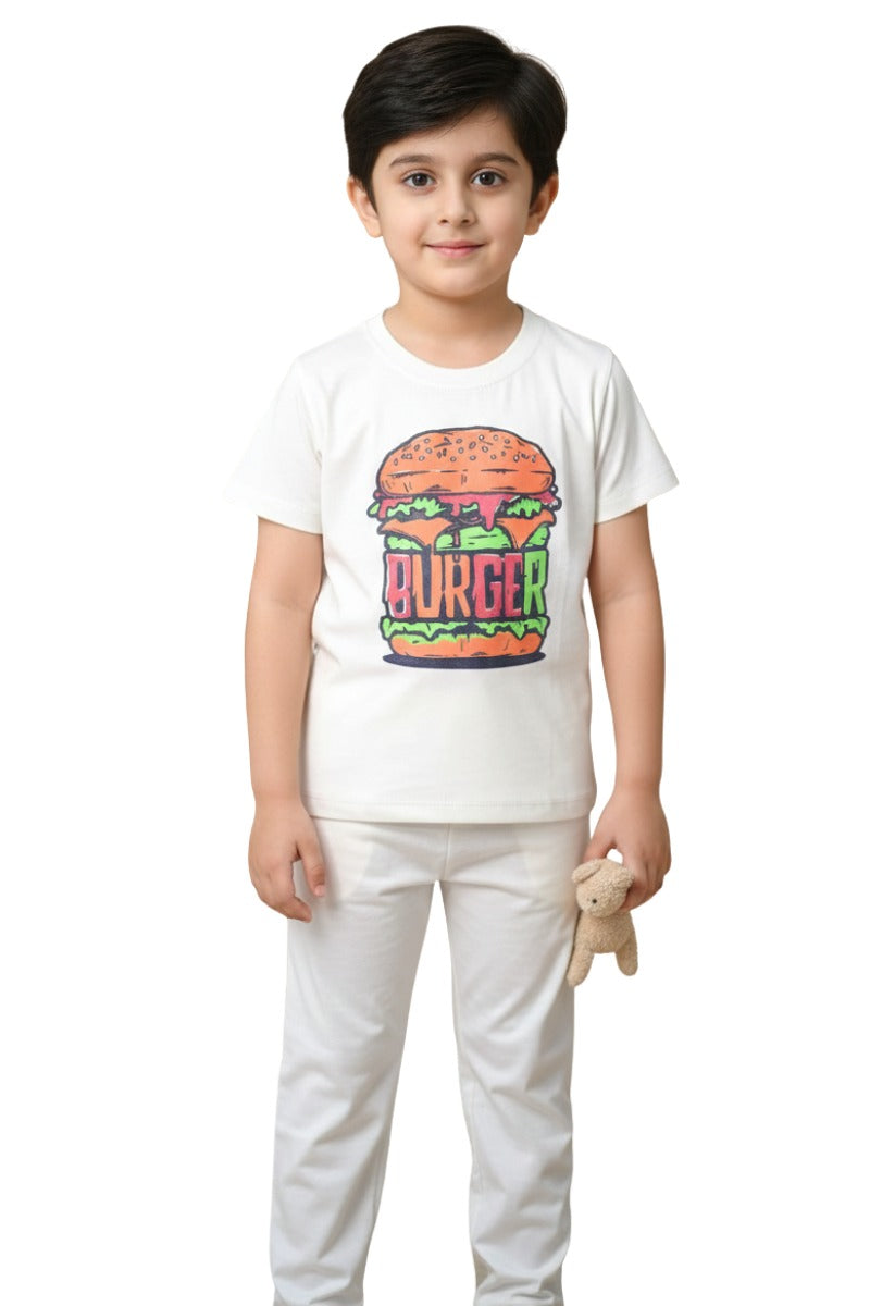 Boys PJ Jersey 2 Piece Suite Printed - Light Lemon