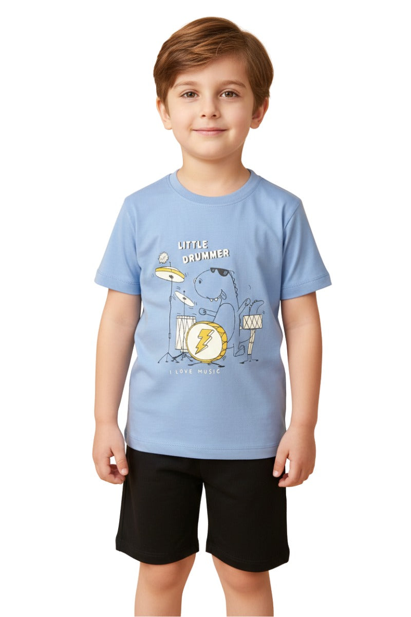Boys' "Little Drummer" T-Shirt & Shorts Set