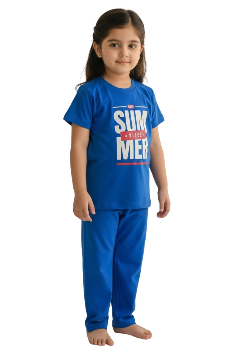 BOYS & GIRLS COTTON JERSEY 2 PIECE SUITE PRINTED - UNISEX