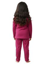 GIRLS FULL SLEEVE LYCRA JERSEY  2 PIECE PRINTED SUIT - PINK