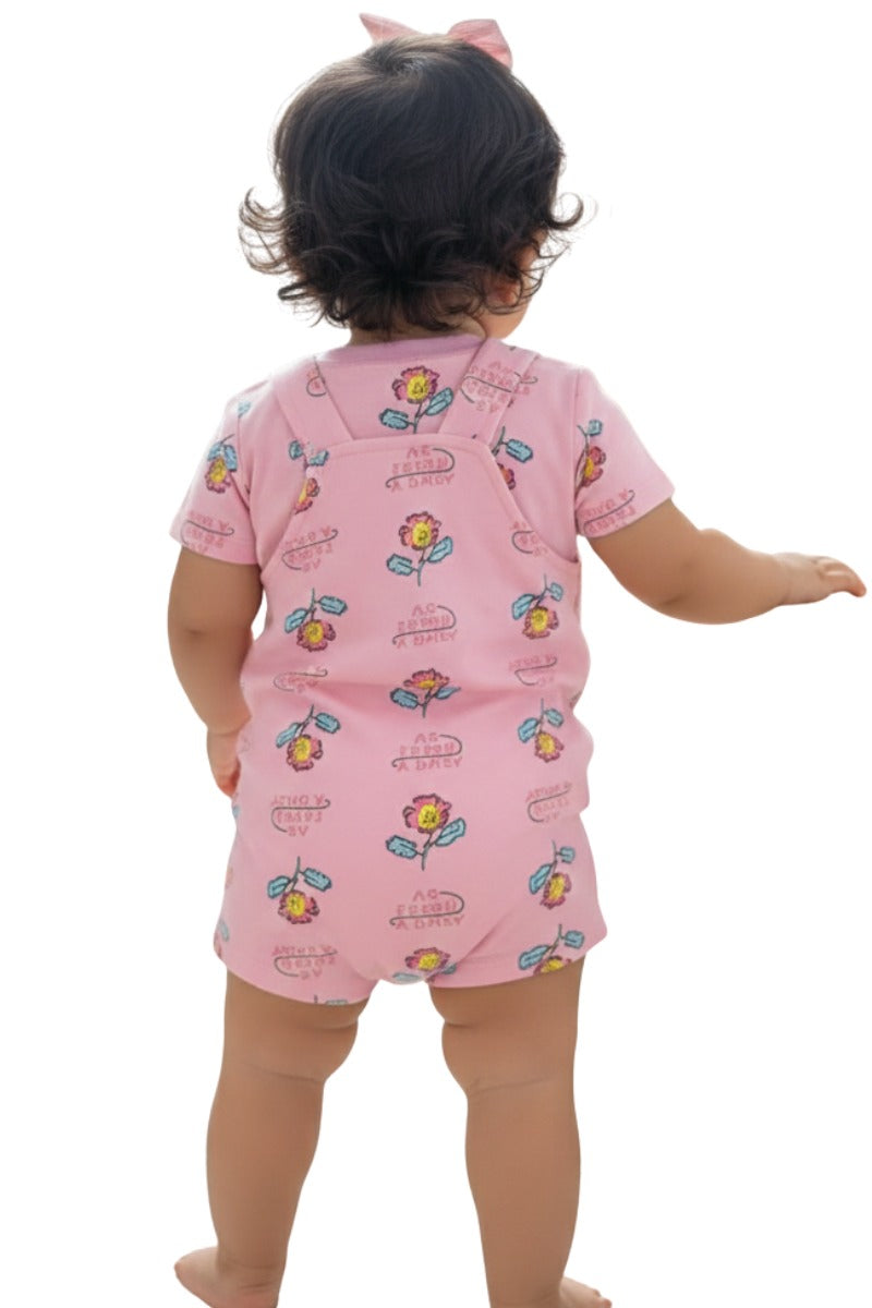 As Fresh as a Daisy – Cute Pink Dungaree Set for Girls