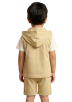 Marvel Spider-Man Boys' 3-Piece Striped Hooded Outfit Set - Yellow & White