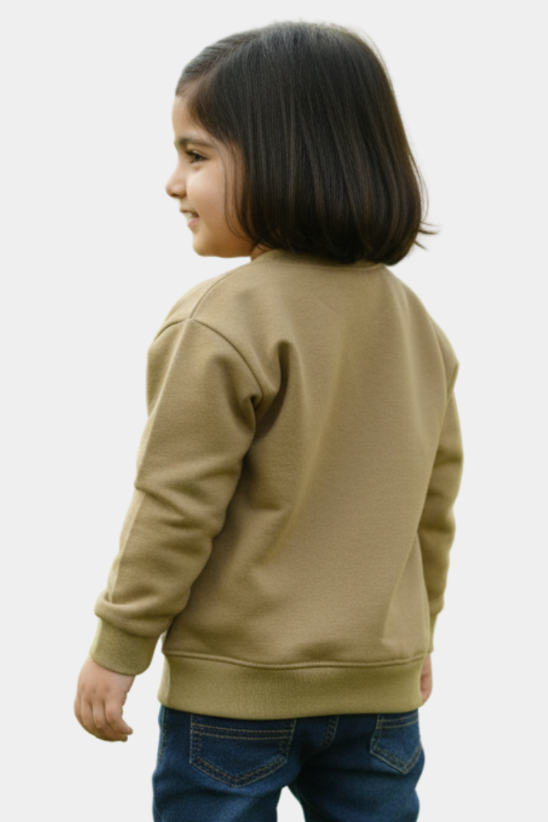 "Cute Rabbit" Kids' Sweatshirt | Tan Bunny Love Graphic