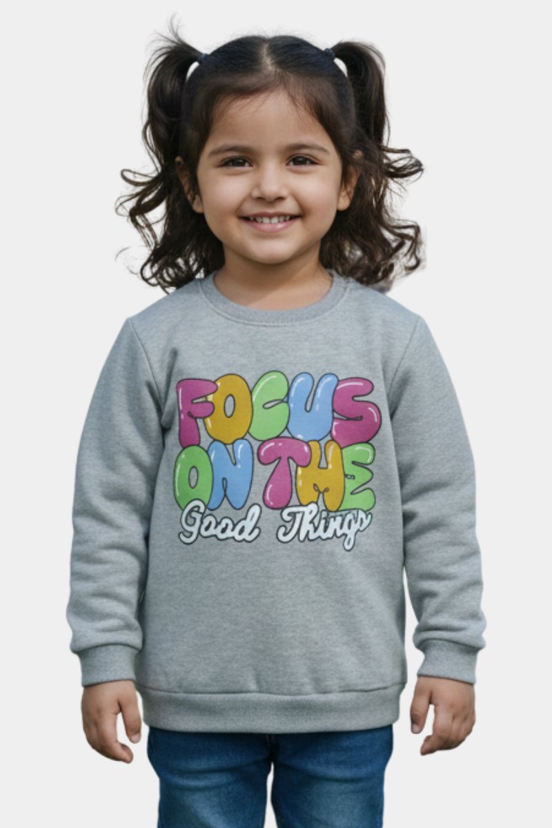 "Focus On The Good Things" Colorful Kids' Sweatshirt